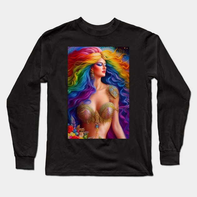 rainbow queen Long Sleeve T-Shirt by FineArtworld7